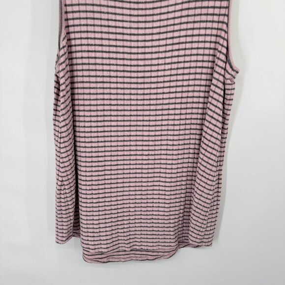 Chicos 3 Zenergy 2 pc Pink Gray Striped  Cardigan knit  top tank Womens Size XL - Picture 10 of 13